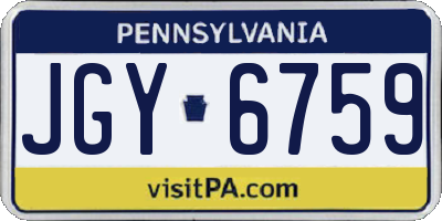 PA license plate JGY6759
