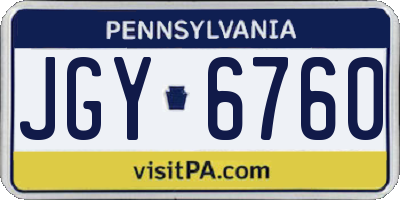 PA license plate JGY6760