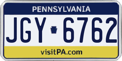 PA license plate JGY6762