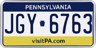 PA license plate JGY6763