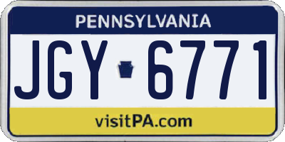 PA license plate JGY6771