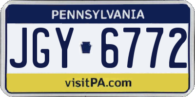 PA license plate JGY6772