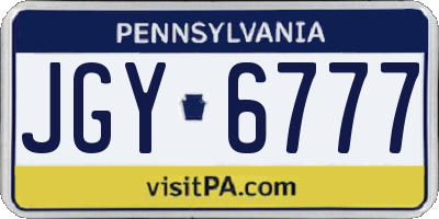 PA license plate JGY6777