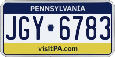 PA license plate JGY6783