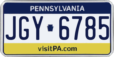 PA license plate JGY6785