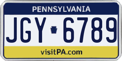 PA license plate JGY6789