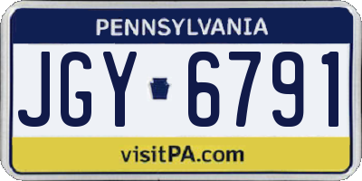 PA license plate JGY6791