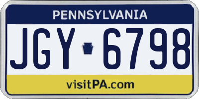 PA license plate JGY6798