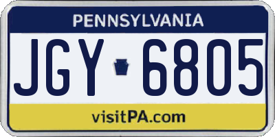 PA license plate JGY6805