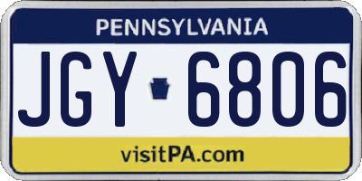 PA license plate JGY6806