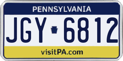 PA license plate JGY6812