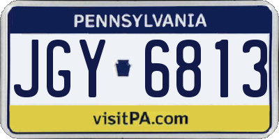 PA license plate JGY6813