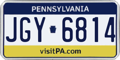 PA license plate JGY6814