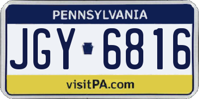 PA license plate JGY6816