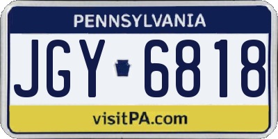 PA license plate JGY6818
