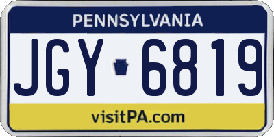 PA license plate JGY6819