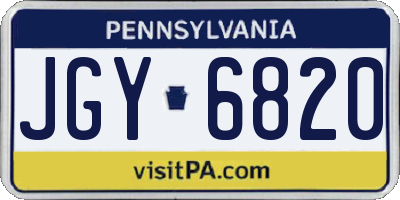 PA license plate JGY6820