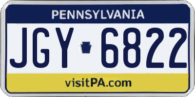 PA license plate JGY6822