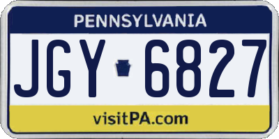 PA license plate JGY6827