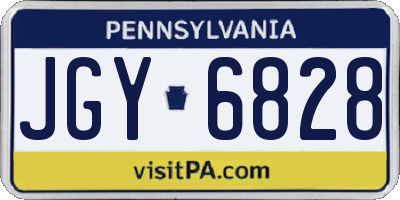 PA license plate JGY6828
