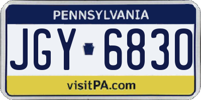 PA license plate JGY6830