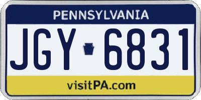 PA license plate JGY6831