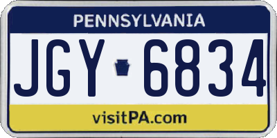 PA license plate JGY6834