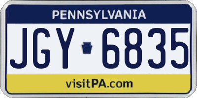 PA license plate JGY6835