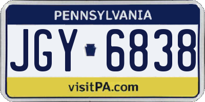 PA license plate JGY6838