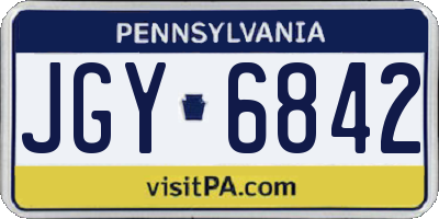 PA license plate JGY6842