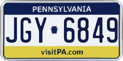 PA license plate JGY6849