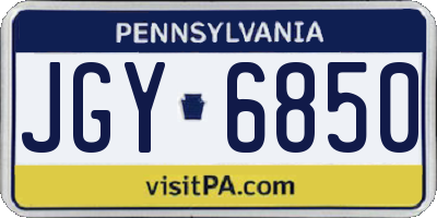 PA license plate JGY6850