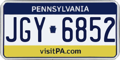PA license plate JGY6852