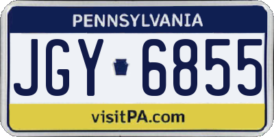 PA license plate JGY6855