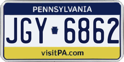 PA license plate JGY6862