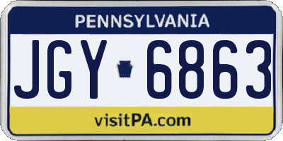 PA license plate JGY6863