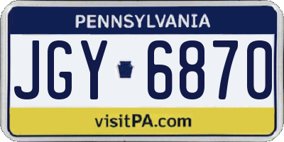 PA license plate JGY6870