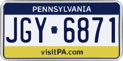 PA license plate JGY6871