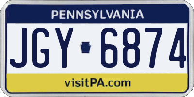 PA license plate JGY6874
