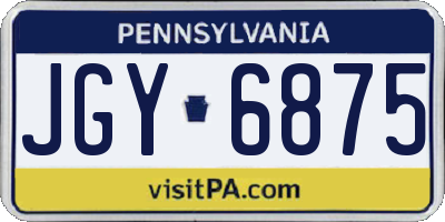 PA license plate JGY6875