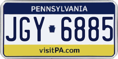 PA license plate JGY6885