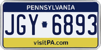 PA license plate JGY6893