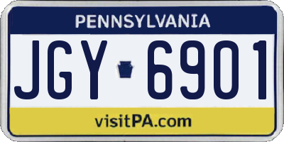 PA license plate JGY6901