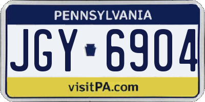 PA license plate JGY6904