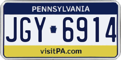 PA license plate JGY6914