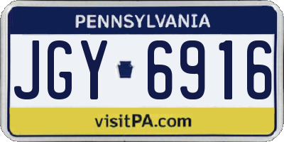 PA license plate JGY6916