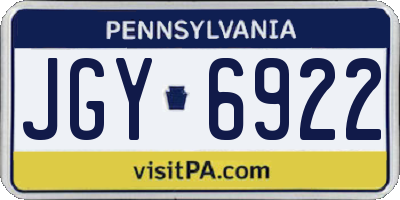 PA license plate JGY6922