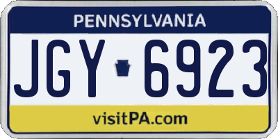PA license plate JGY6923