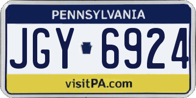 PA license plate JGY6924