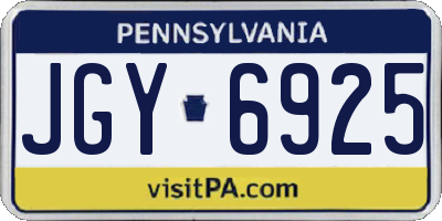 PA license plate JGY6925